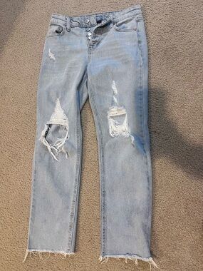 Target Light Blue Distressed Ankle Crop Jeans size 0